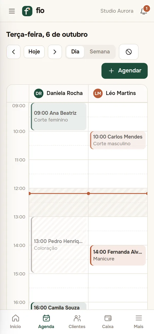 A mesma agenda no celular